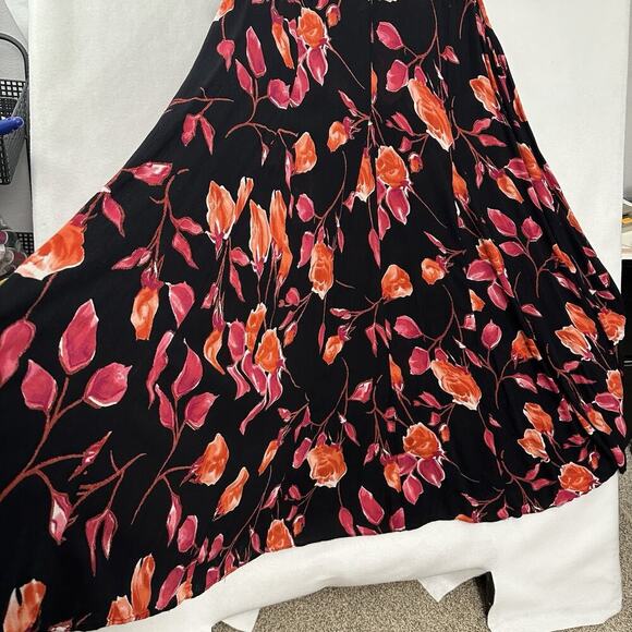 Vtg American Angel Dress Womens 3X Black Floral Maxi Flowy Gauzy Semi Sheer 90s - Picture 4 of 16